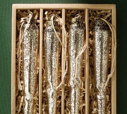 Mercury Glass Icicle Ornament - Set of 4