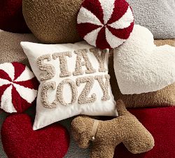Cozy Teddy Faux Fur Peppermint Pillow Cover