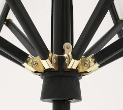 Scalloped Round Metal Umbrella with Brass Accents (9')