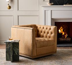 Edgewood Leather Swivel Chair