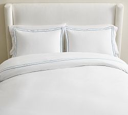 Double Embroidered Percale Duvet Cover
