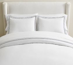 Double Embroidered Percale Duvet Cover