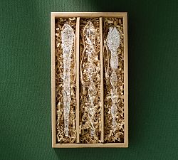 Glass Twist Icicle Ornament - Set of 3