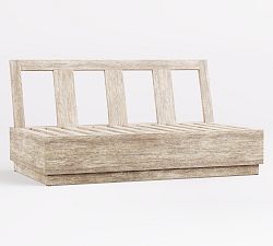 Open Box: Indio Eucalyptus Modern Platform Outdoor Loveseat Frame - Biscotti