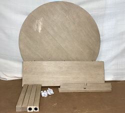 Open Box: Toscana Round Extending Pedestal Table (60"-78"W) - Seadrift