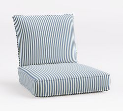 Open Box: Westport Outdoor Swivel Lounge Chair Cushion - High Performance, LoveShackFancy Stripe Blue