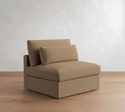 Open Box: Westwood Upholstered Armless Chair - Performance Pebble Weave Café