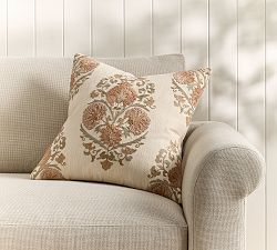 Emerald Embroidered Pillow Cover