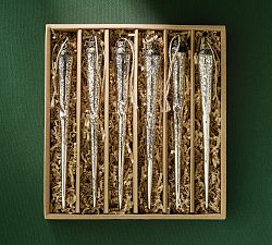 Mercury Glass Icicle Ornament - Set of 6