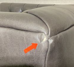 Open Box: Edgewood Leather Swivel Armchair - Gravel Graphite