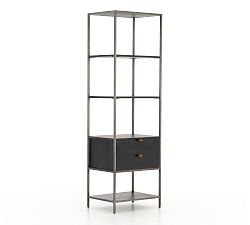 Open Box: Graham Open Bookcase with Drawers (24") - Black Wash