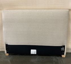 Open Box: Raleigh Square Upholstered Low Headboard without Nailheads (43.5"H), Full - Performance Brushed Basketweave Oatmeal, Seadrift