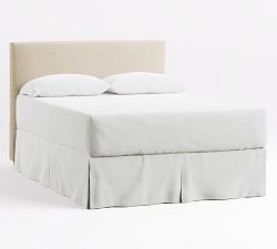Open Box: Raleigh Square Upholstered Low Headboard without Nailheads (43.5"H), Full - Performance Brushed Basketweave Oatmeal, Seadrift