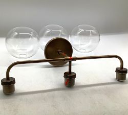 Open Box: Reagan Triple Globe Sconce (22") - Tumbled Brass