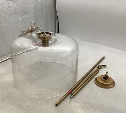 Open Box: Anderson Glass Dome Pendant, Large (15") - Vintage Brass, Clear