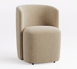 Open Box: Preston Upholstered Dining Chair - Performance Heathered Basketweave Oatmeal
