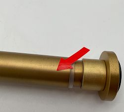 Open Box: Standard Tension Curtain Rod, Large (36"-54"L, 1" Diam.) - Brass