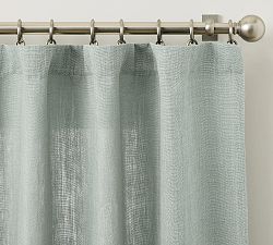 Open Box: Belgian Linen Unlined Curtain Made with Libeco™ (50"W x 96"L) - Mineral Blue