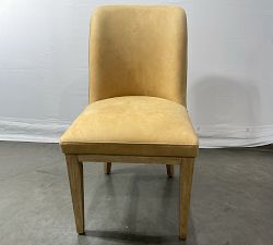 Open Box: Layton Leather Dining Side Chair - Keystone Sandstone, Seadrift