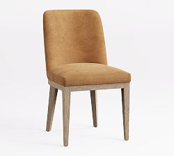 Open Box: Layton Leather Dining Side Chair - Keystone Sandstone, Seadrift