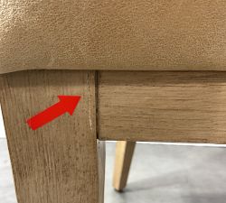 Open Box: Layton Leather Dining Side Chair - Keystone Sandstone, Seadrift