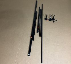 Open Box: Standard Modern Hardware Double Rod with Hidden Connection Bracket (60"-108", 1.25" Diam) - Matte Black