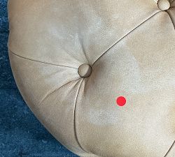 Open Box: Tufted Leather Accent Stool - Keystone Sandstone