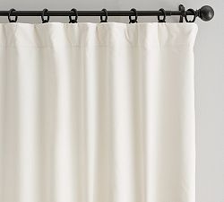 Open Box: Velvet Twill Blackout Curtain (30"W x 106"L) - Ivory