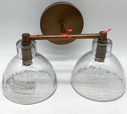 Open Box: Bridget Recycled Glass Double Sconce (14") - Tumbled Brass
