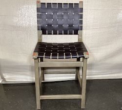 Open Box: Fenton Woven Leather Counter Stool (24") - Legacy Tobacco, Gray Wash