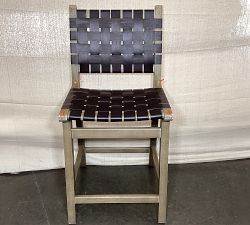 Open Box: Fenton Woven Leather Counter Stool (24"H) - Legacy Tobacco, Gray Wash
