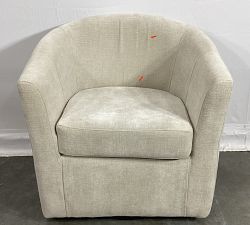 Open Box: Hyde Upholstered Swivel Armchair - Performance Casual Chenille Parchment