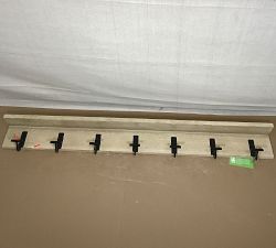 Open Box: Modern Farmhouse Row of Hooks, 7 Hooks - Fog/Bronze