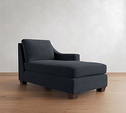 Open Box: York Slope Arm Right Chaise - Performance Slub Weave Navy, Espresso