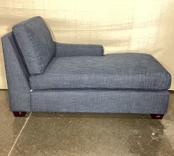 Open Box: York Slope Arm Right Chaise - Performance Slub Weave Navy, Espresso