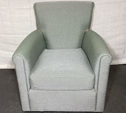 Open Box: Irving Roll Arm Swivel Chair without Nailheads (33") - Performance Textured Weave Olive