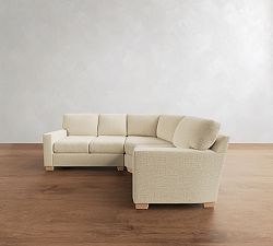 Buchanan Modern Square Arm 3-Piece Curved Wedge Sectional (98")