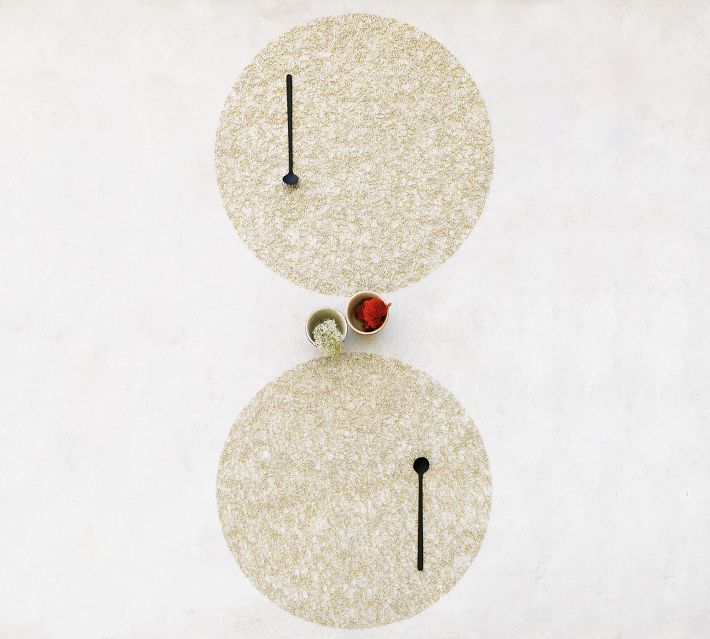 chilewich llic Lace Round 4枚セット Chilewich Metallic Lace Round Placemats | Pottery Barn