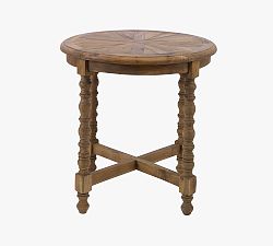 Tresle Round Reclaimed Wood End Table (26")