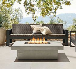 Chrisley Concrete Low Rectangular Propane Fire Pit Table (60")