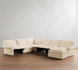 PB Comfort Roll Arm Power Reclining L-Shaped Chaise Sectional (155"-169")