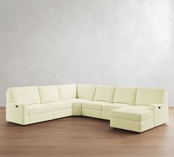 PB Comfort Modern Square Arm Power Reclining L-Shaped Chaise Sectional (151"-165")