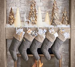 Faux Lit Birch Trees