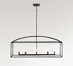 Fallon Forged-Iron Linear Indoor/Outdoor Chandelier (46")