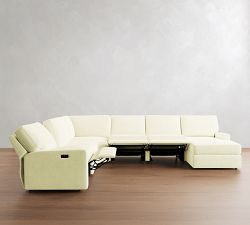 PB Comfort Modern Square Arm Power Reclining L-Shaped Chaise Sectional (151"-165")