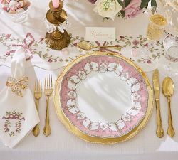 LoveShackFancy Embroidered Bow Table Runner