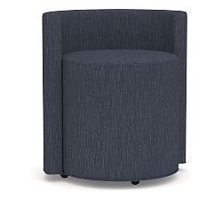 Open Box: Balboa Upholstered Accent Chair - Performance Heathered Tweed Indigo, Black Metal Casters