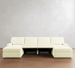 PB Comfort Modern Square Arm Power Reclining Double Chaise Sectional (143"-171")