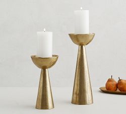 Rough Cast Brass Candle Holder