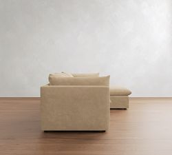 Palmetto Leather Chaise Sectional (121")